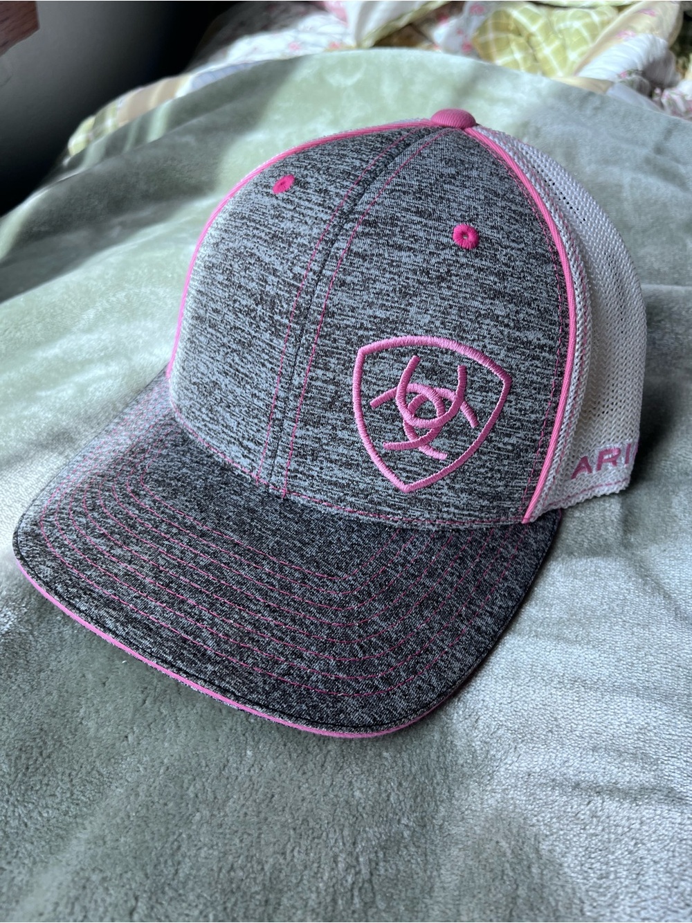 Ariat Gray & Pink Trucker Hat